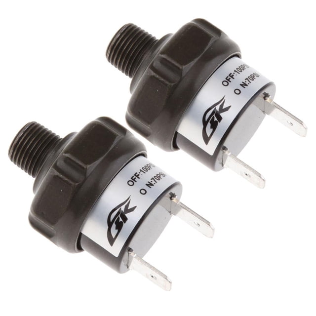 2x Interruptor de de Compresor de Metal Resistente, Interruptor Regulador de Control de de Aire, 1/4'' 1/8''NPT DYNWAVEMX Interruptor de control de presión de aire