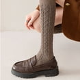 thumbnail image 7 of HJYCHN Crew Socks for Women Pattern Calf Socks Spring and Autumn Long Oatmeal Color Thickened Wool Warm High Stockings Women's Socks Brown One Size, 7 of 7