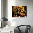 thumbnail image 3 of COMIO Kitchen Wall Art Wine Pictures Wall Decor Large Canvas Wall Art for  Room Dining Room Brown Vintage Home Decor Neutral Red Wine Bottles Artwork for Walls Sunflower Paintings for Wall Decorations, 3 of 4