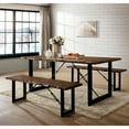thumbnail image 3 of Furniture of America Jared Industrial Wood Dining Bench, Walnut, 3 of 6