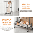 thumbnail image 5 of UNTIMATY Heavy Duty Clothes Rack, Double Rod Clothing Rack for Hanging Clothes, Rolling Garment Rack, Adjustable Freestanding Wardrobe Closet Coat Rack for Bedroom Laundry Living Room, Black, 5 of 11