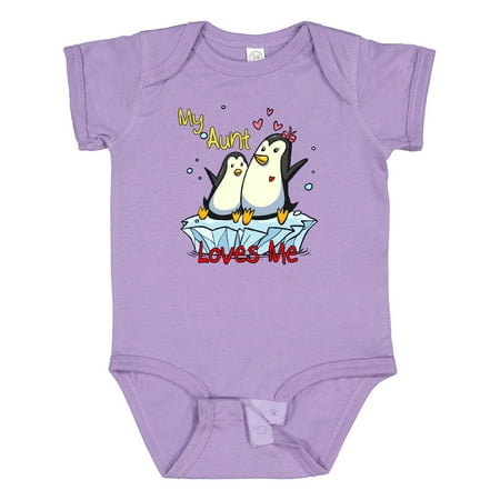 

Inktastic My Aunt Loves Me Penguin Gift Baby Boy or Baby Girl Bodysuit