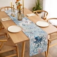 thumbnail image 3 of Coastal Octopus Table Runner - 72 Inch Long, Kitchen Dining Table Runner Dresser Scarves, Ocean Nautical Conch Coral Fish Shells Farmhouse Decor for Coffee Tables Wedding Party Banquet, 3 of 8