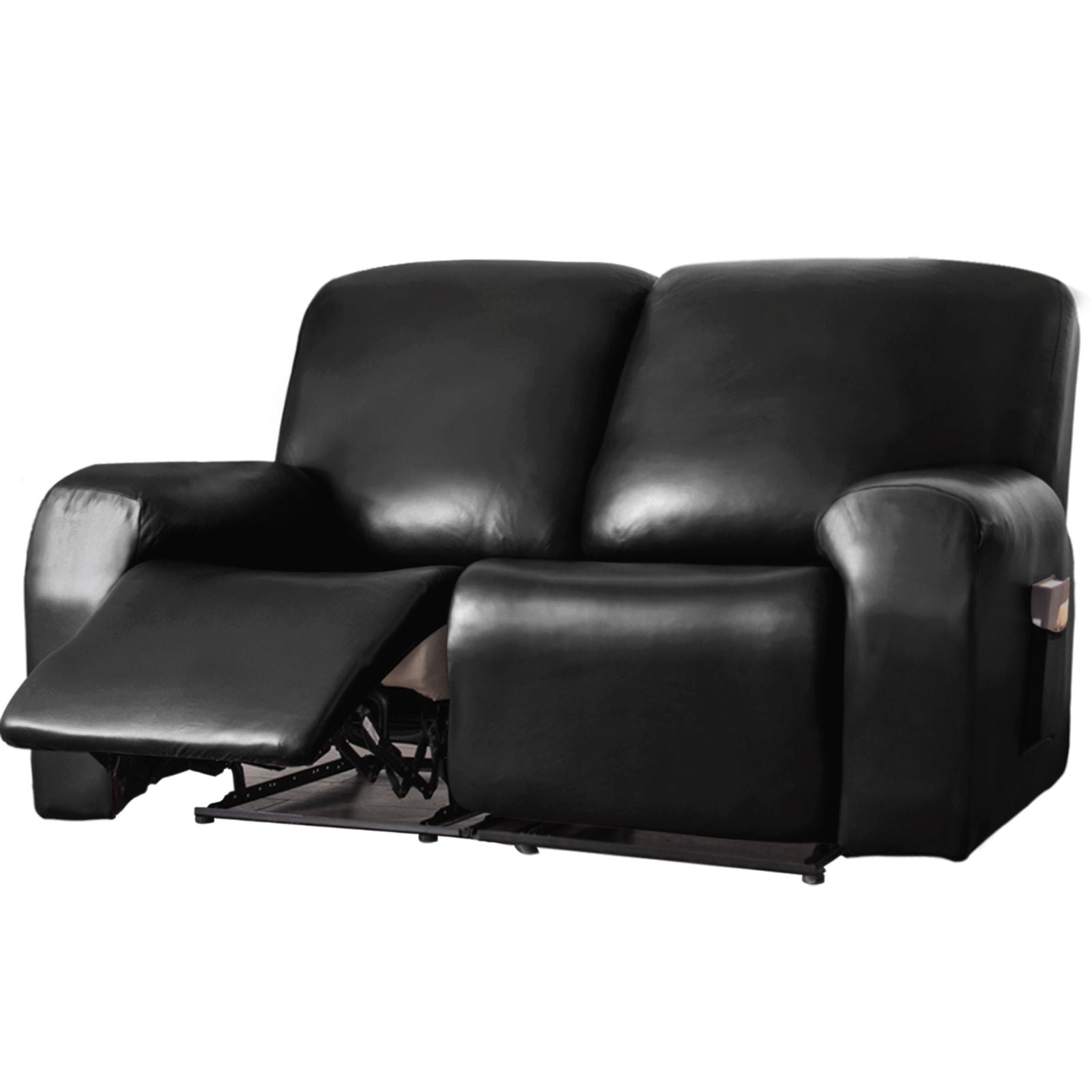 PU Leather Recliner Cover With Portable Side Pockets，Waterproof Stretch