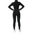 thumbnail image 6 of UAMVSH Womens 2 Piece Lounge Outfits Half Zip Crop Tops High Waist Leggings Sweatsuit Casual Slim Fit Yoga Workout Sets with Thumb Holes, 6 of 6