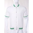 thumbnail image 5 of Eandarui Fashion Varsity Jacket for Men Short Sleeve Press Button Baseball Bomber Jackets Casual White M, 5 of 7