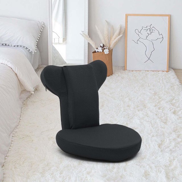 Silla de suelo multifuncional Soledad soporte para codo cojín de suelo sofá perezoso ajustable Negro 50 cm x 52 cm x 9 cm