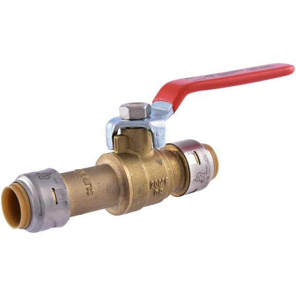 SharkBite Max 1/2 Inch Slip Ball Valve, Push to Connect Brass Plumbing Fitting, PEX Pipe, Copper, CPVC, PE-RT, HDPE, UR24735