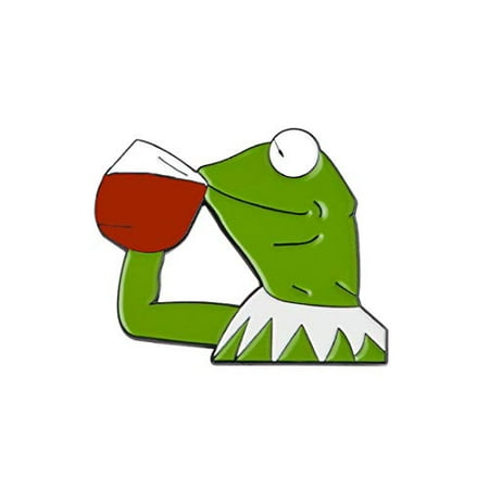 Naviglio Kermit The Frog Sipping Tea Meme Enamel Lapel