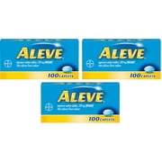 3 Pack Of Aleve Pain Reliever/Fever Reducer Naproxen Sodium Caplets, 220 mg, 100 Ct