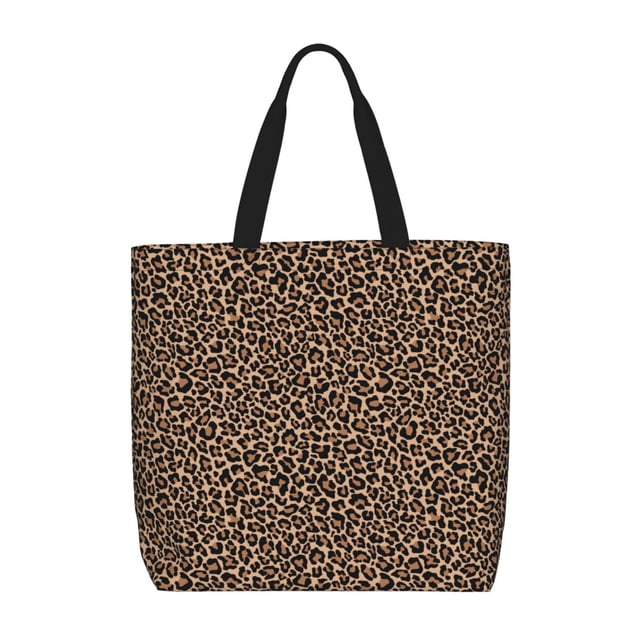 Balery Brown Leopard Bolsa de Mano para Mujeres con Cremallera, Bolsa de Gimnasio con Compartimentos, Bolsa para Laptop, Bolsa para Trabajo