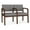 Castillo Gray, variant on Lenox Wood Reception Waiting 2-Seat Tandem Seating / Walnut Wood / Black