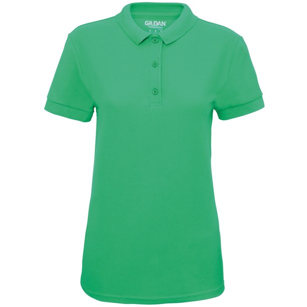 Gildan- Polo de manga corta de algodón Premium de piqué doble para mujer (Verde irlandés)