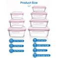 thumbnail image 6 of Sindcom 7 Pack Glass Food Storage Containers, Meal Prep Containers Glass ,Airtight Bento Boxes with Leak Proof Locking Lids,Pink, 6 of 8