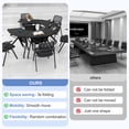 thumbnail image 3 of 6PCS Folding Sector-shaped Conference Table with Wheels dia 70.9in Black, Foldable Mobile Training Tables for Office Classroom (HSSX ), 3 of 7