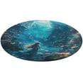 thumbnail image 4 of Mermaid Glitter Fish Scale Girls Floral Medallion Round Rug - Small Round Area Rug, Soft Non-Slip Machine Washable Bedroom Mat Indoor Accent Entry Carpet for Office Desk Dorm Hallway, 4 of 6