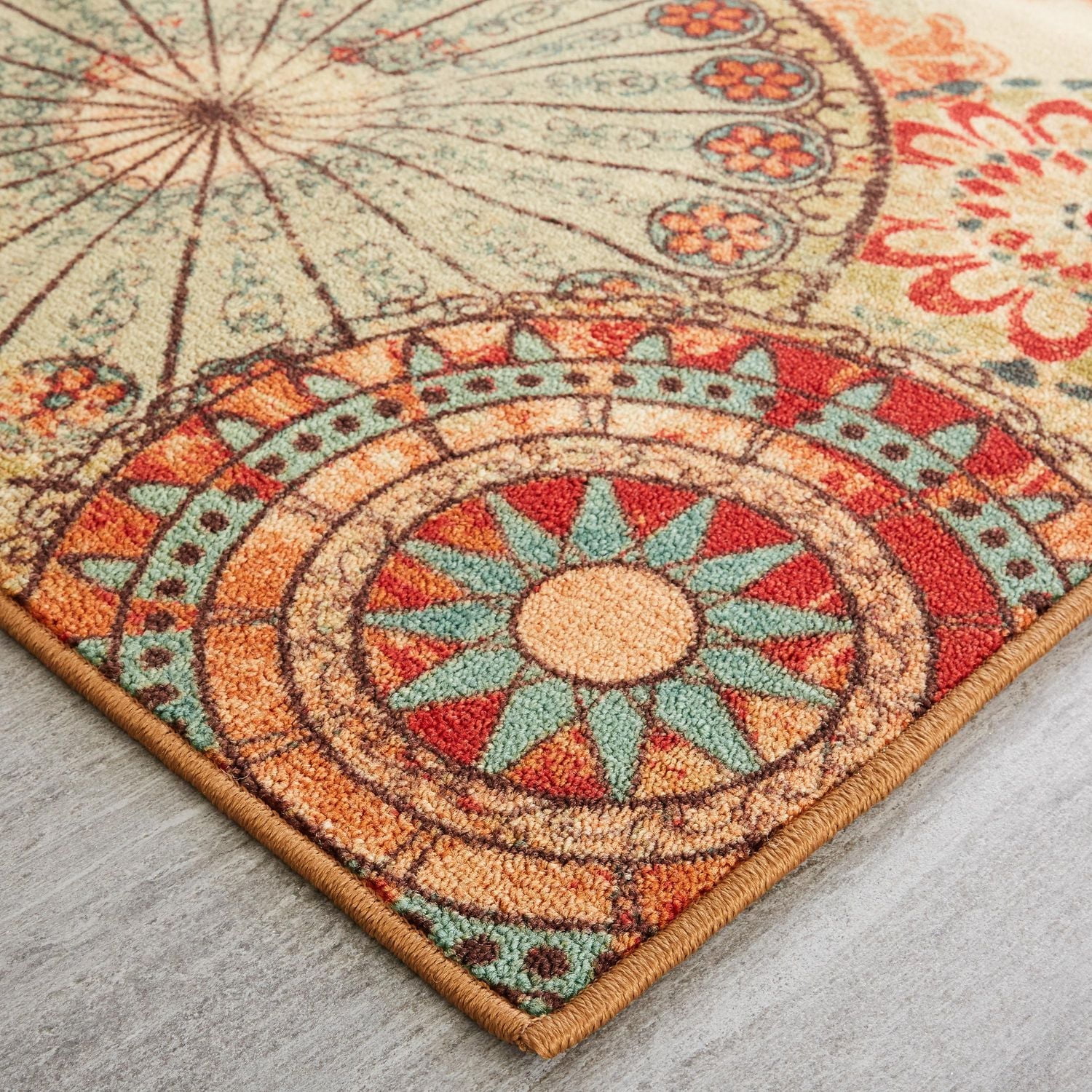 Hometrends Printed Indoor/Outdoor Alexa Medallion Nylon Area Rug 5' x 8