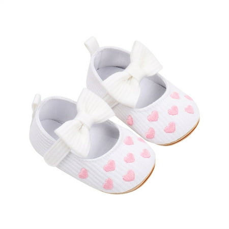 

Eyicmarn Non-Slip Mary Jane Flats with Heart Design for Baby Girls