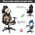 thumbnail image 6 of Jiueut Hibiscus Palm Leaf Pattern Gaming Chair Cover Set of 4, Breathable Rotating Chair Slipcover Covers with Elastic Bottom Thick Computer Reclining Chair Slipcover Protector with Armrest Cover, 6 of 7