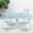 Sky Blue, variant on Emma + Oliver Commercial Grade 35.25" Round White Patio Table Set-4 Square Back Chairs