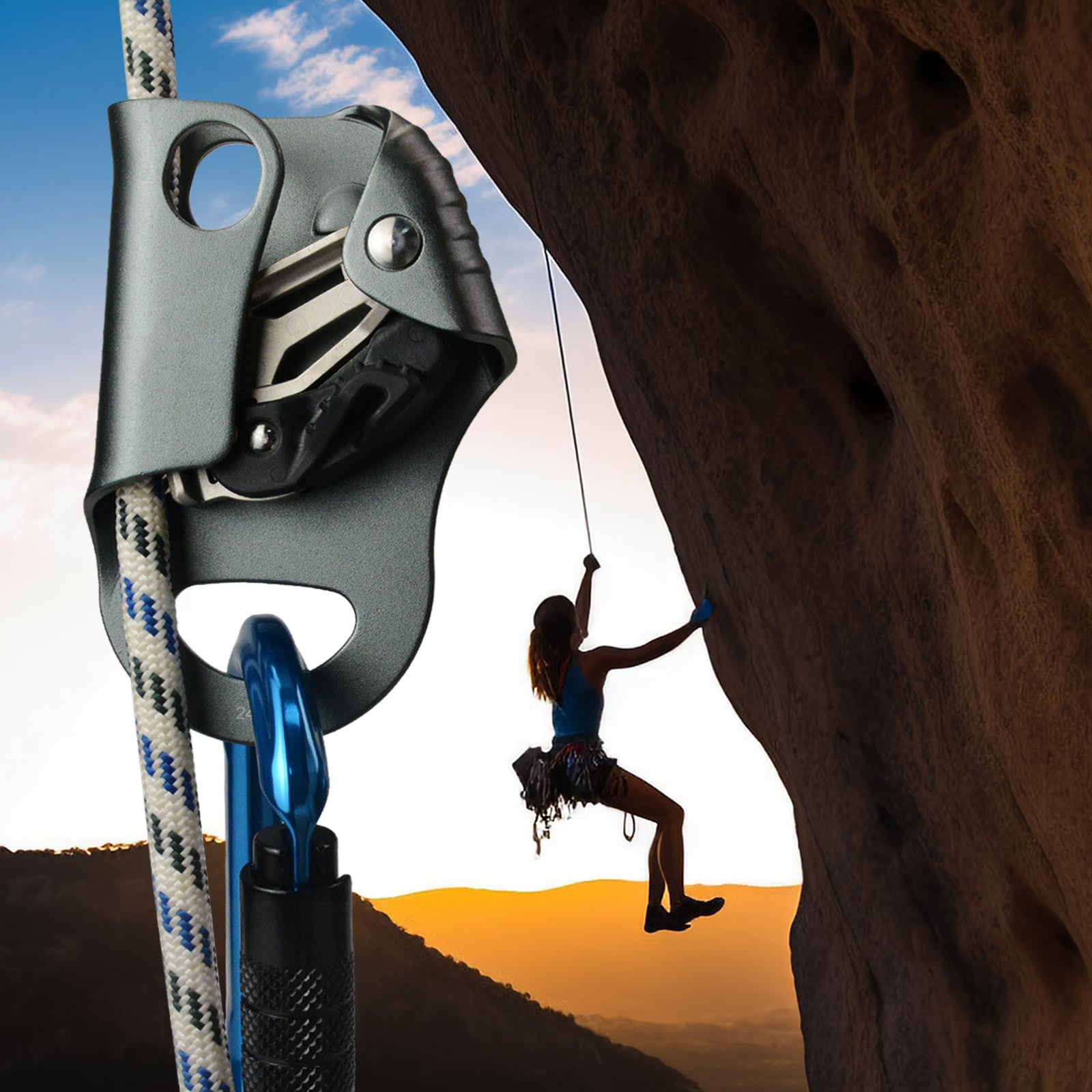 Chest Ascender, Climbing Rappelling Gear Equipment for Rock Climbing, Tree Arborist, Climbing Rescue Caving, Mountaineering, 8~13 MM Rope, 4KN