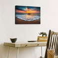 thumbnail image 6 of Sunset Beach Pictures Wall Art Beach Theme Bathroom Decor Hawaii Coastal Seascape Canvas Prints Painting Modern Nature Ocean Waves Landscape Artwork for Living Room Office Home Decoration 12x16, 6 of 6