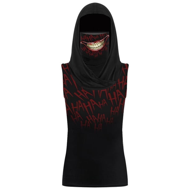 Camiseta con capucha y camiseta de tirantes para mujer con máscara facial para Halloween Evil XL