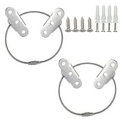 Fyeme 2 Pack Anti Tip Furniture Anchors, Metal Furniture Wall Anchors for Child Proofing, Secure Falling Furniture Prevention Straps, Furniture Anti Tip Kit for Kids Safety