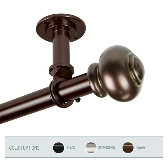 InStyleDesign  Coiled 1 inch Diameter Ceiling Curtain Rod/ Room Divider bronze 66 to 120 inches Bronze Finish