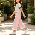 thumbnail image 5 of LvhaoGJOB Little Kids Girls T-Shirt and Pants Outfit Set - Elastic Waist, 5 of 6