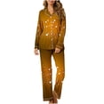 thumbnail image 1 of FAIWAD Women’s 2 Piece Pajama Set Long Sleeve Heart Print Button Down Shirt with Pants Set Homewear Sets, 1 of 6