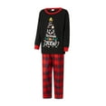 thumbnail image 2 of EYIIYE Christmas Pajamas for Family Long Sleeve Tree Graphic Tops + Trousers Set Holiday Sleepwear, 2 of 8