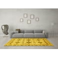 thumbnail image 3 of Ahgly Company Indoor Round Abstract Yellow Modern Area Rugs, 7' Round, 3 of 4