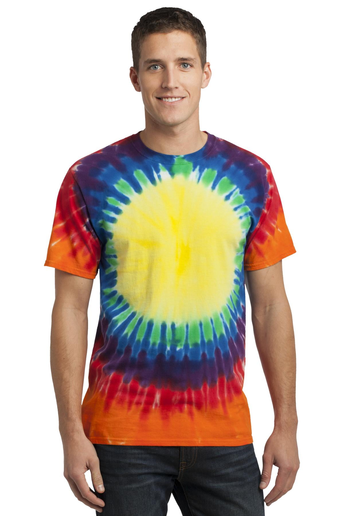 Port & Company Essential Window Tie-Dye Tee. Rainbow. XL. - Walmart.com