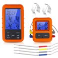 thumbnail image 4 of Wireless Meat Thermometer with 4 Probes, 100m Long Range, LCD Backlight Display, Countdown Timer, Temperature Alarm, Digital Remote Grill Thermometer for BBQ Kitchens, 4 of 8