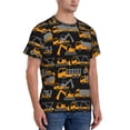 thumbnail image 2 of Vsdgher Yellow Excavator Print Men's Dry Fit Mesh Athletic Shirts Moisture Wicking Tennis T-Shirt Tops, 2 of 9