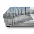 thumbnail image 3 of Modern Soft Flannel Fleece Blanket, Cityscape Office with Big Windows Clear Sunny Sky View Photograph Print, Cozy Plush for Indoor and Outdoor Use, 70" x 90", Sky Blue Grey and White, by Ambesonne, 3 of 6
