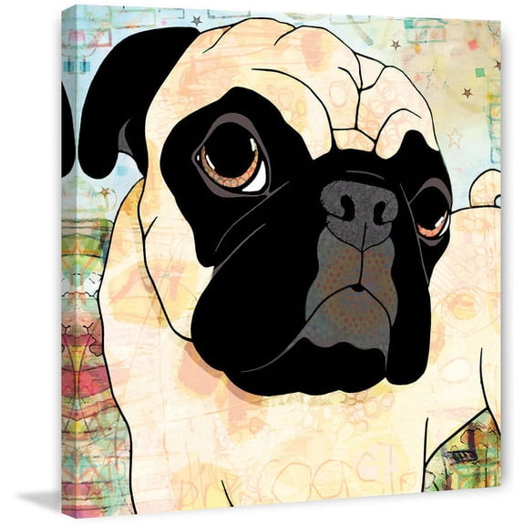 "Pug Mug" Painting Print on Wrapped Canvas