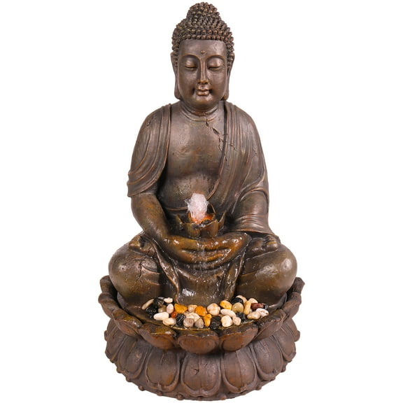 Alpine Corporation Outdoor Meditating Buddha Fountain
