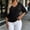 *Black, variant on ClodeEU Women's V Neck Dolman Sleeve T-Shirt,Casual Loose Fit Solid Color Batwing Top for Summer Black,Women's Plus L