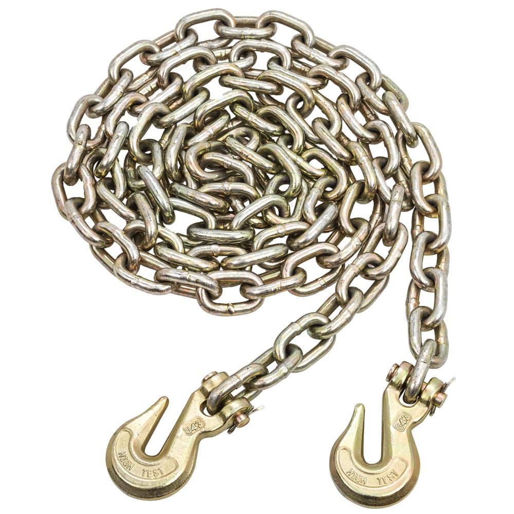 20' Long 3/8" Grade 70 HeavyDuty Chain with Clevis Hooks