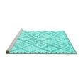 thumbnail image 2 of Ahgly Company Machine Washable Indoor Round Solid Turquoise Blue Modern Area Rugs, 5' Round, 2 of 4