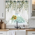 thumbnail image 6 of Sage Green Eucalyptus Leaves Swag Valances for Windows 2 Pack, Kitchen Window Curtains 36 Inch Length, Spring Botanical Floral Privacy Swag Curtains for Living Room/Bathroom with Rod Pocket 36"x36", 6 of 8