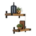 thumbnail image 4 of del Hutson Designs Industrial Grace Wrap Bracket Floating Shelves, Walnut, 4 of 8