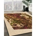 thumbnail image 2 of Ahgly Company Indoor Round Patterned Blood Red Brown Area Rugs, 6' Round, 2 of 6