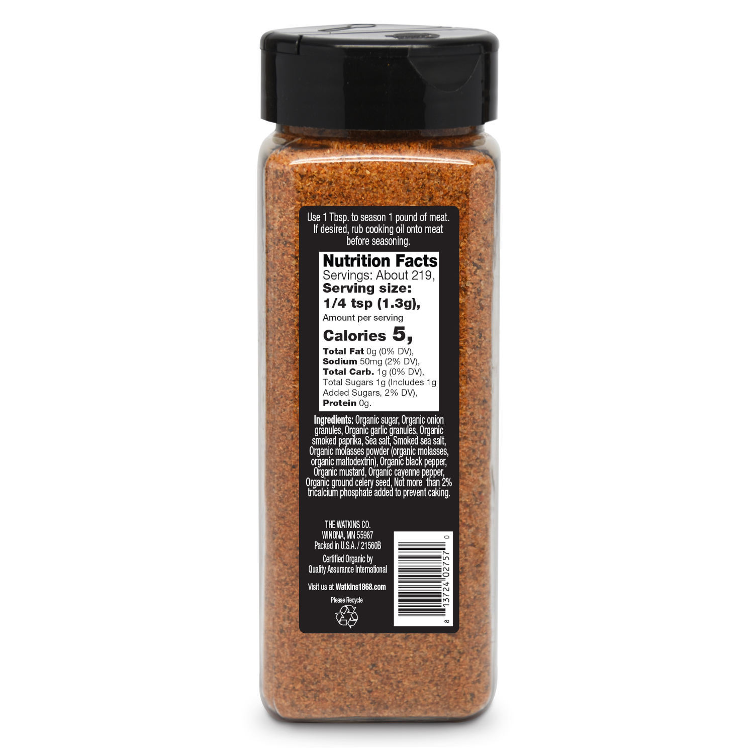 (2 pack) Watkins Organic Sweet and Savory Rub, 10.0 oz