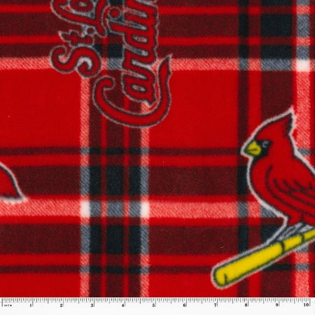 MLB St. Louis Cardinals 58" 100% Polyester Fleece Sports Logo Fabric By the Yard, Red