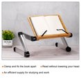 thumbnail image 5 of Unique Bargains 16.9x10' Book Stand, Bamboo Iron Foldable Book Holder with Clips Adjustable Legs, Wood Color, 5 of 5