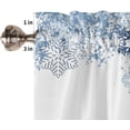 thumbnail image 5 of Blue Christmas Kitchen Curtain Set Snowflake Winter Xmas Tree Rod Pocket Kitchen Tier Curtains Valance Set 3 Piece Reindeer Elk Forest Christmas Window Curtain Valance Tier Set 54 in x 24 in, 5 of 5
