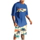 thumbnail image 1 of Blusa de Manga Corta Cuello Redondo Impresión Deportiva Camisa de Ajuste Delgado Poliéster Elástico Cintura Superior para los Hombres, Blusa Casual para el Uso Diario de Verano, 1 of 5